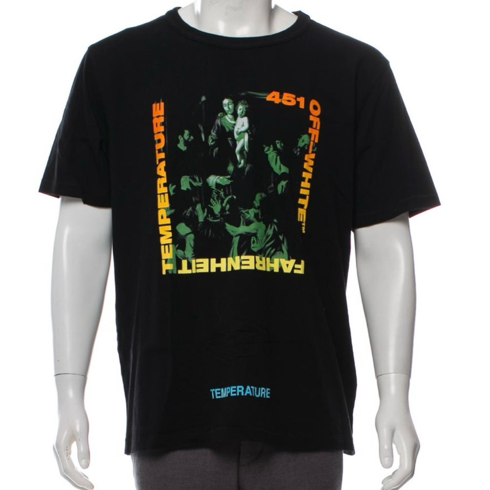 Off-White Temperature Fahrenheit 451 T-Shirt Black size XS